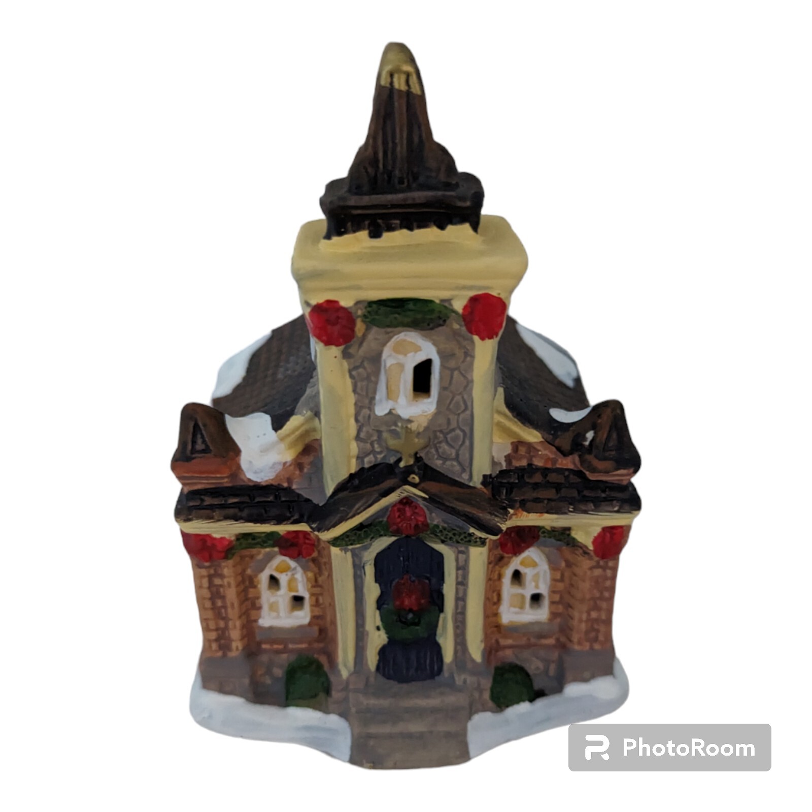 Holiday Village Mini Home Church 3.5×4.5 Inches Christmas Village Snow Dept 18