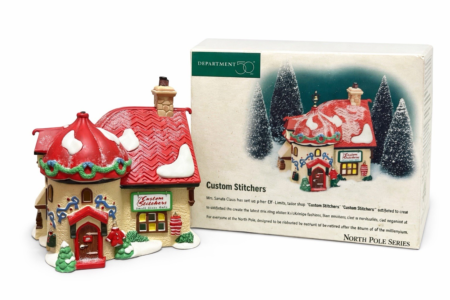 Department 56 North Pole Series “Custom Stitchers” House w/ Box NO LIGHT