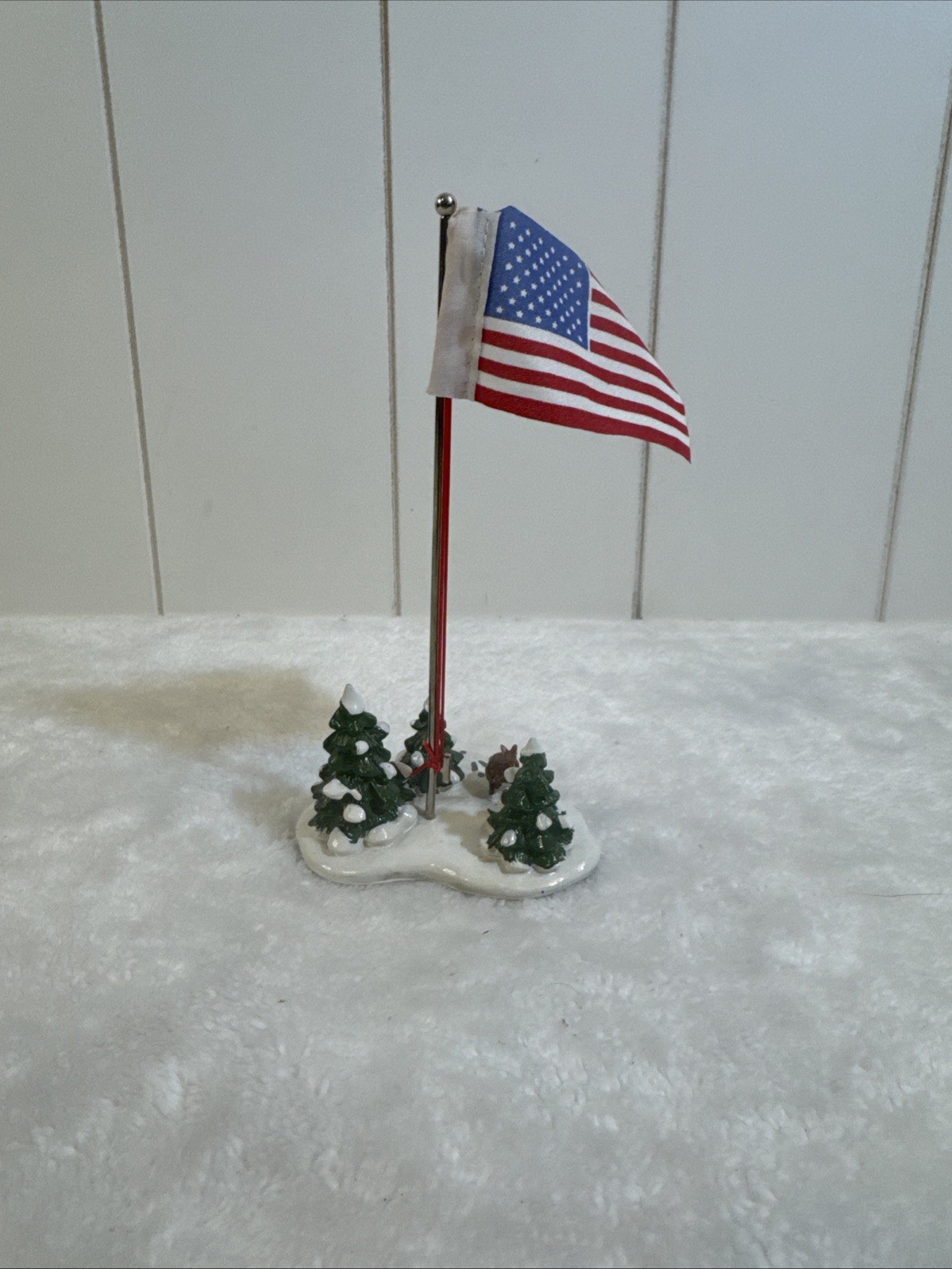 Department 56 Snow Village Flag Pole 51772 Boxed 1989 6.75 in