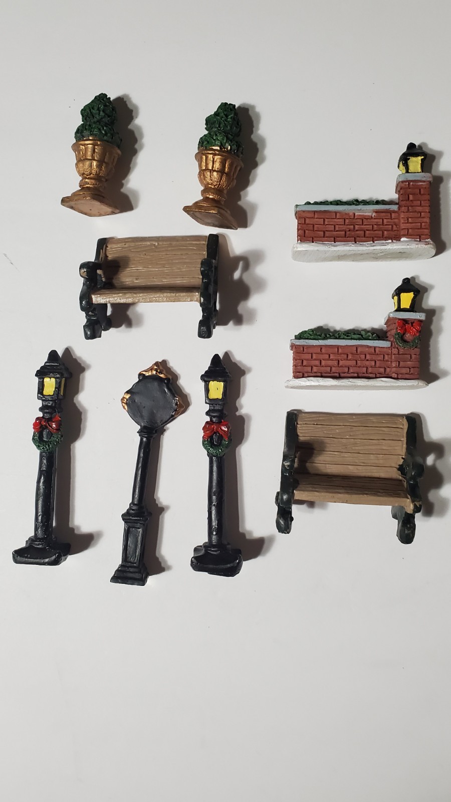 Pewter Village Miniature 🚂 Train Accessories Set Of 5 Tiny Figurines