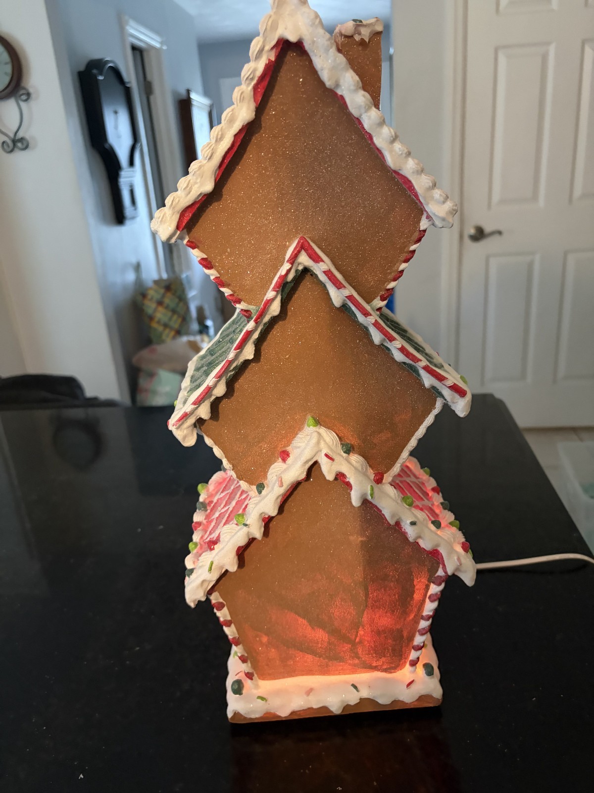 Glitzhome 18.5 Lighted Gingerbread House Christmas Table Decor Plug-In