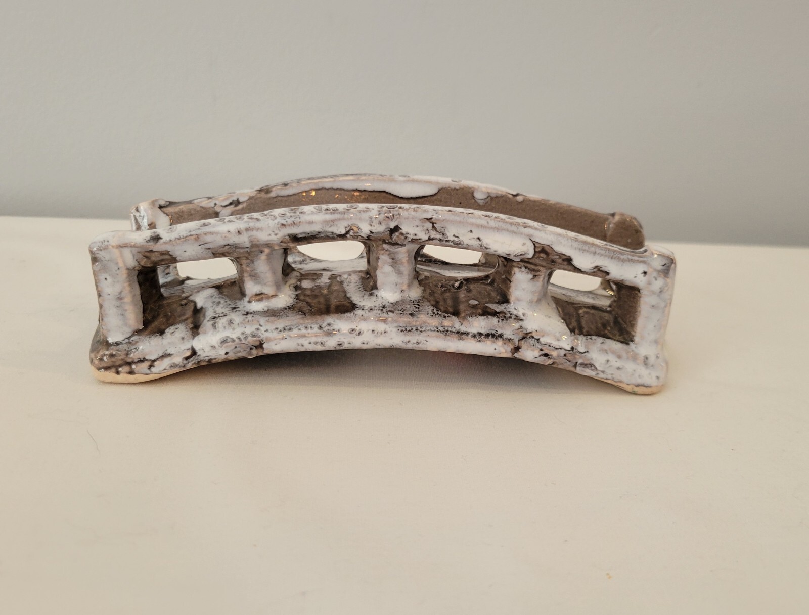 Christmas Village Accessories Bridge Snow Covered Winter Ceramic 6 inch
