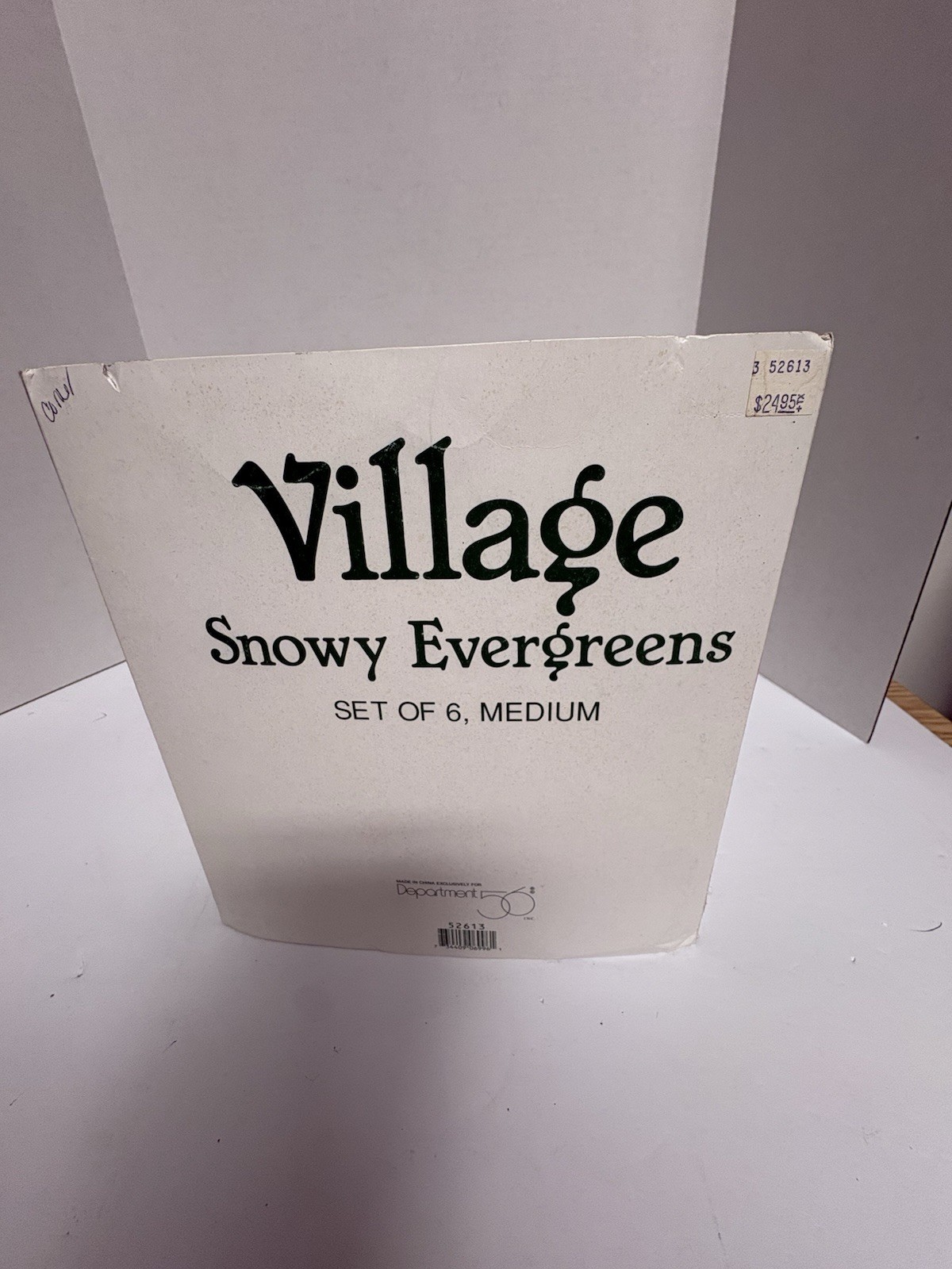 Dept 56 Village Snowy Evergreens Set of 6, Medium, S2