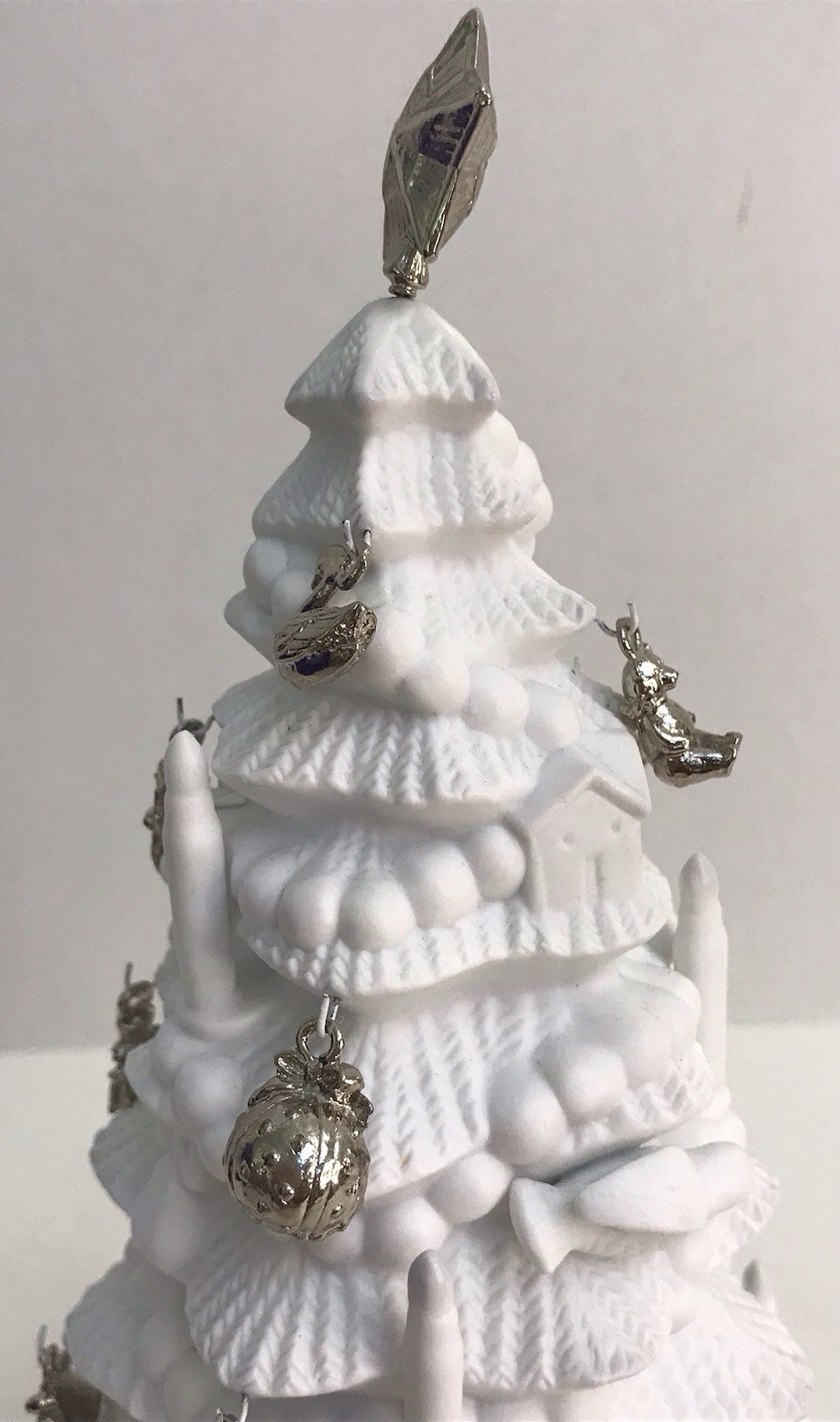 Dept 56 Winter Silhouette White Porcelain Advent Tree Ornaments Complete #78579