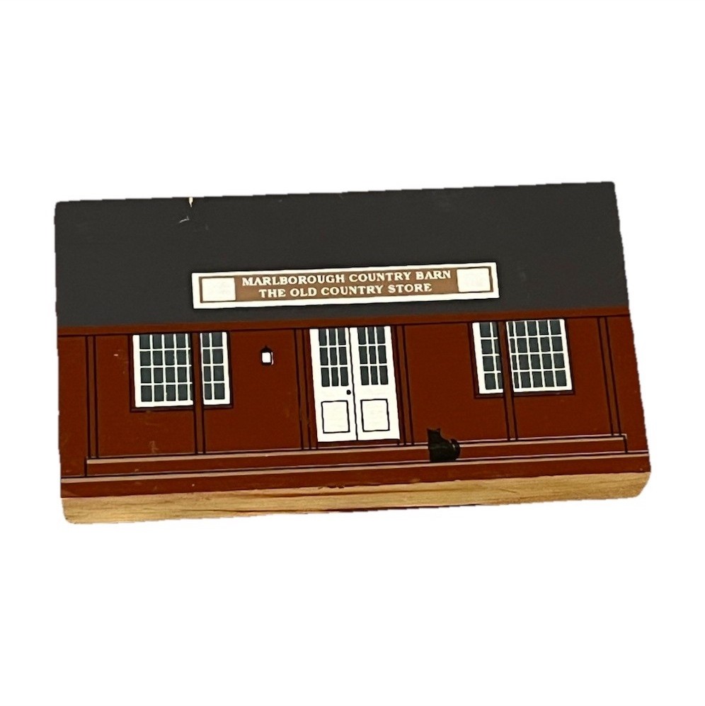 The Cat’s Meow Marlborough Country Barn House Wood Signed Faline 1991