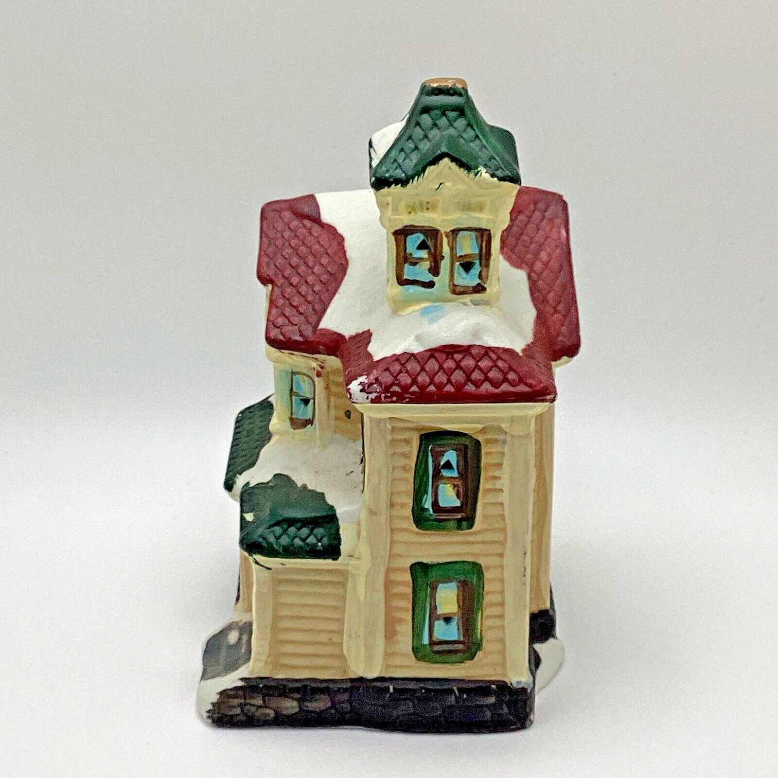 Christmas Snow 2005 Village Square Victorian House Illuminated Ceramic