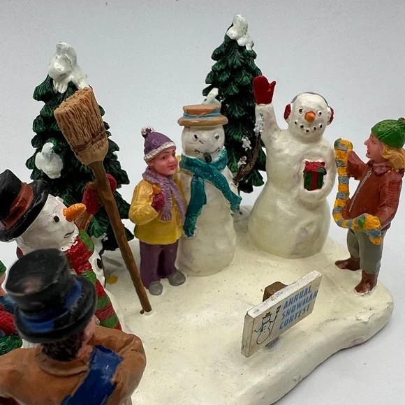 Lemax Village Collection Snowman Contest Table Accent Decoration Figurine Vintag