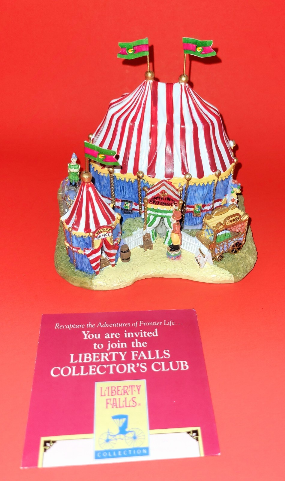 VTG Rare 1998 Liberty Falls Circus Big Top Entrance Miniature Village AH1149
