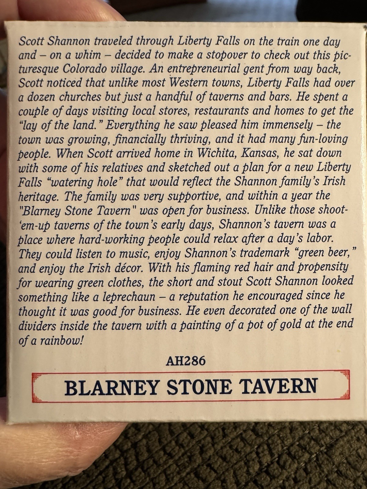 Liberty Falls AH286 Blarney Stone Irish Tavern Miniature Village Americana NEW