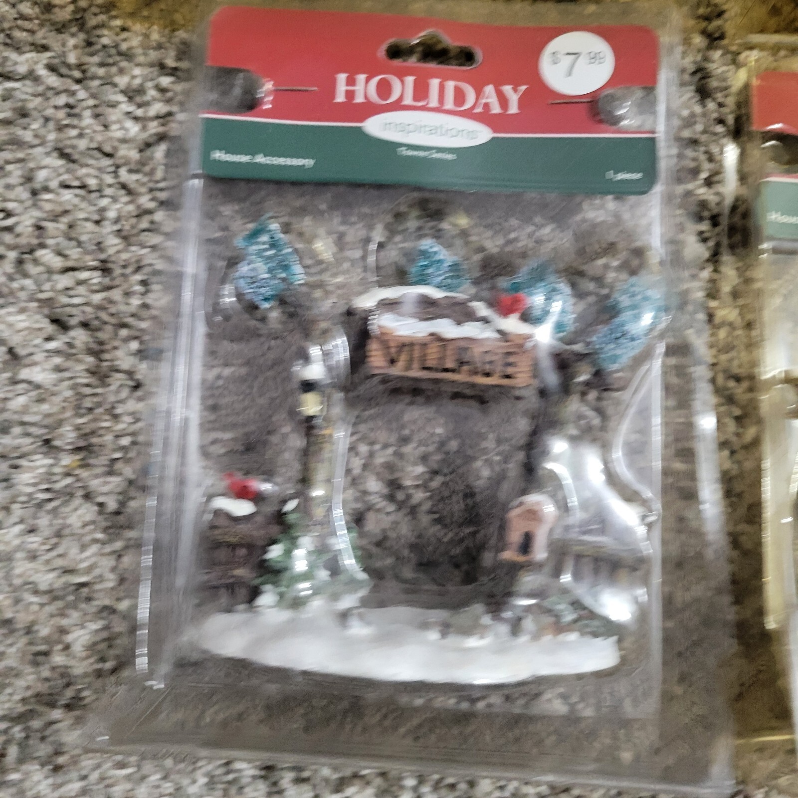Holiday Inspirations Towne Series Lot Snow Trees Brick Stone Walls Village Sign