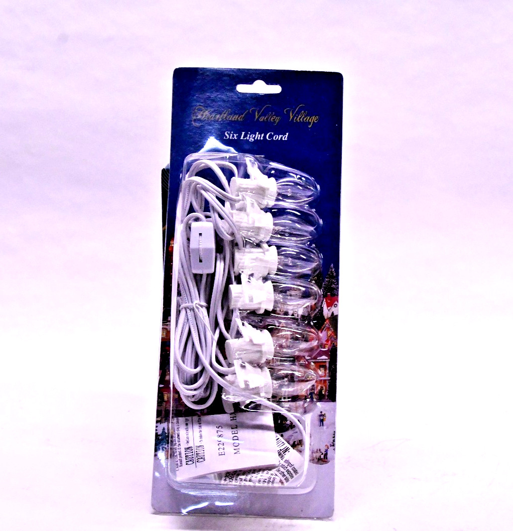 6 Socket Light Cord & Switch for Christmas Village Dept 56 Lemax NEW C7 6 Bulb