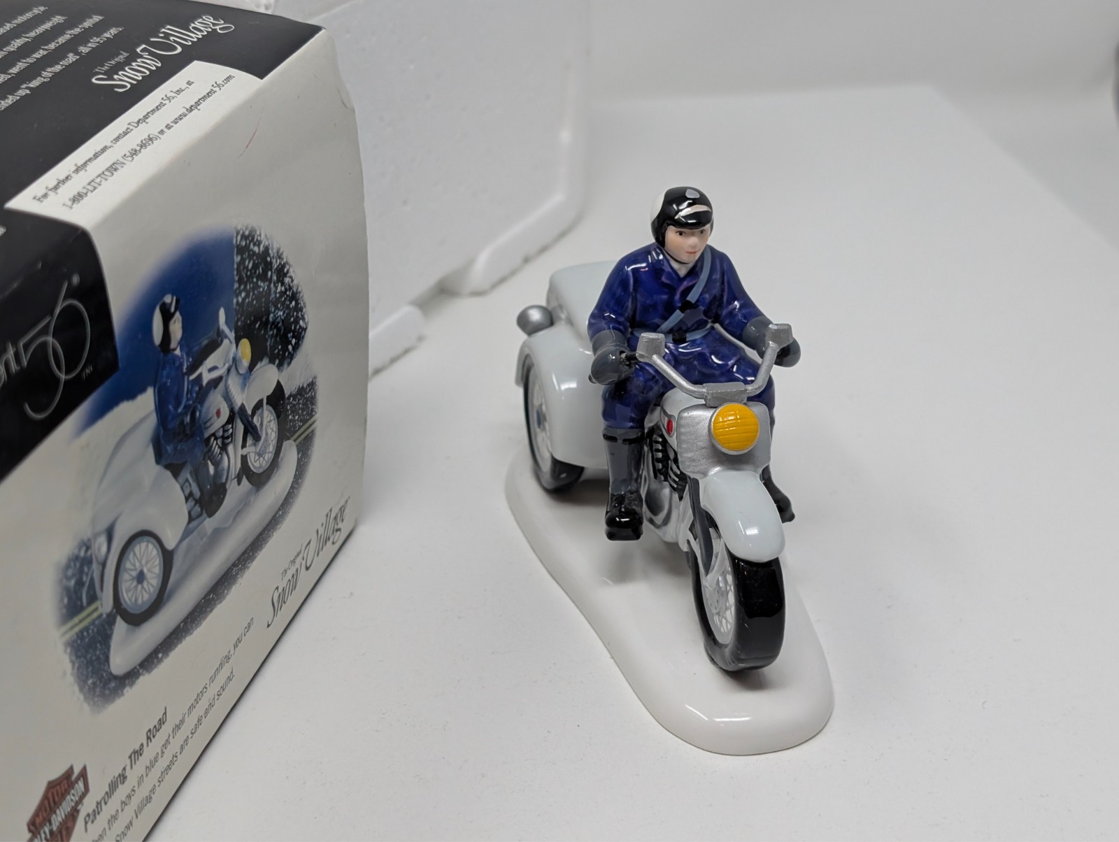 Dept 56 Snow Village: Patrolling the Road, 56.54971, Harley-Davidson Police Bike