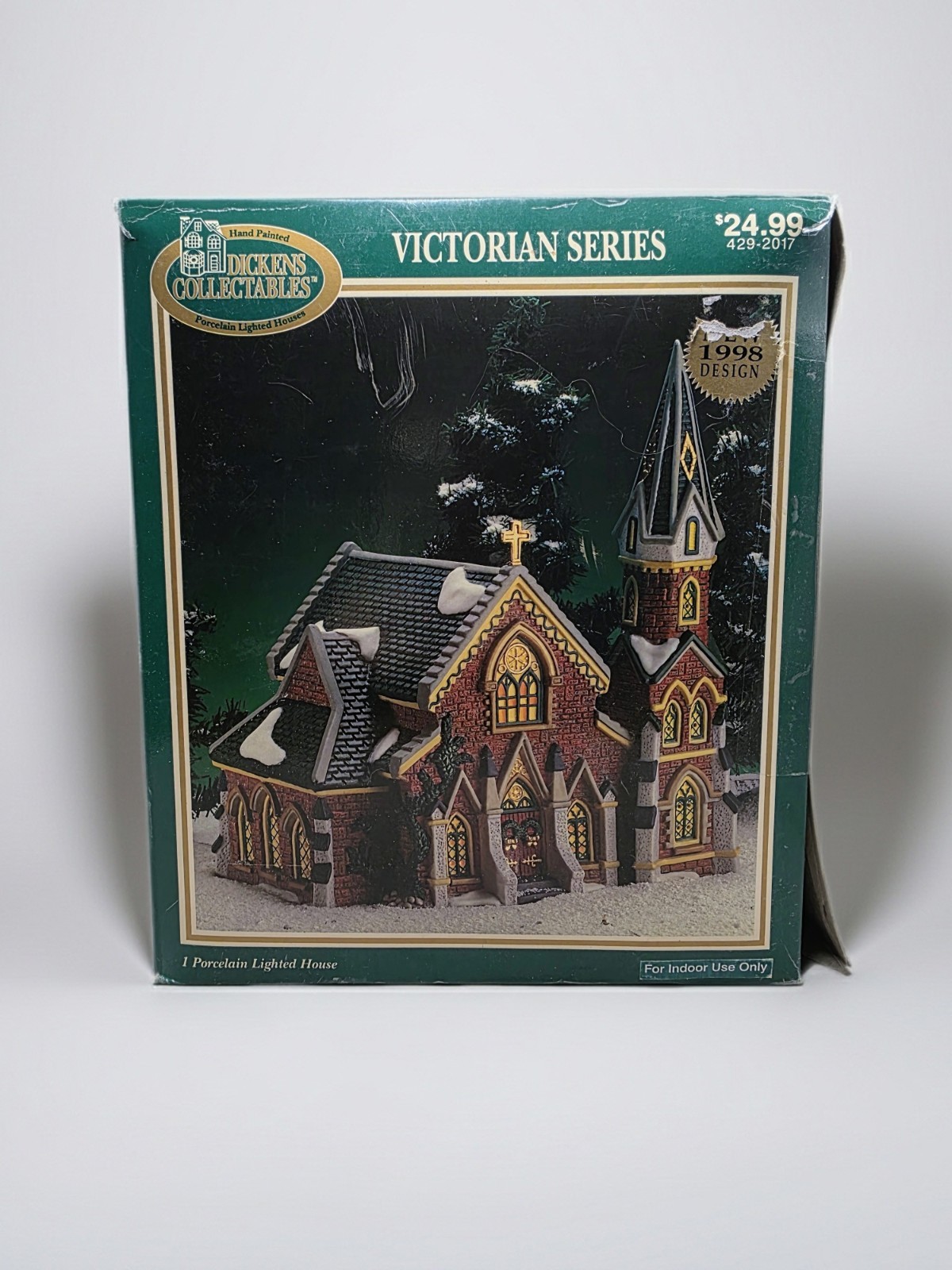 Dickens Collectables Christmas Village Lighted Church 1998 Vintage Porcelain