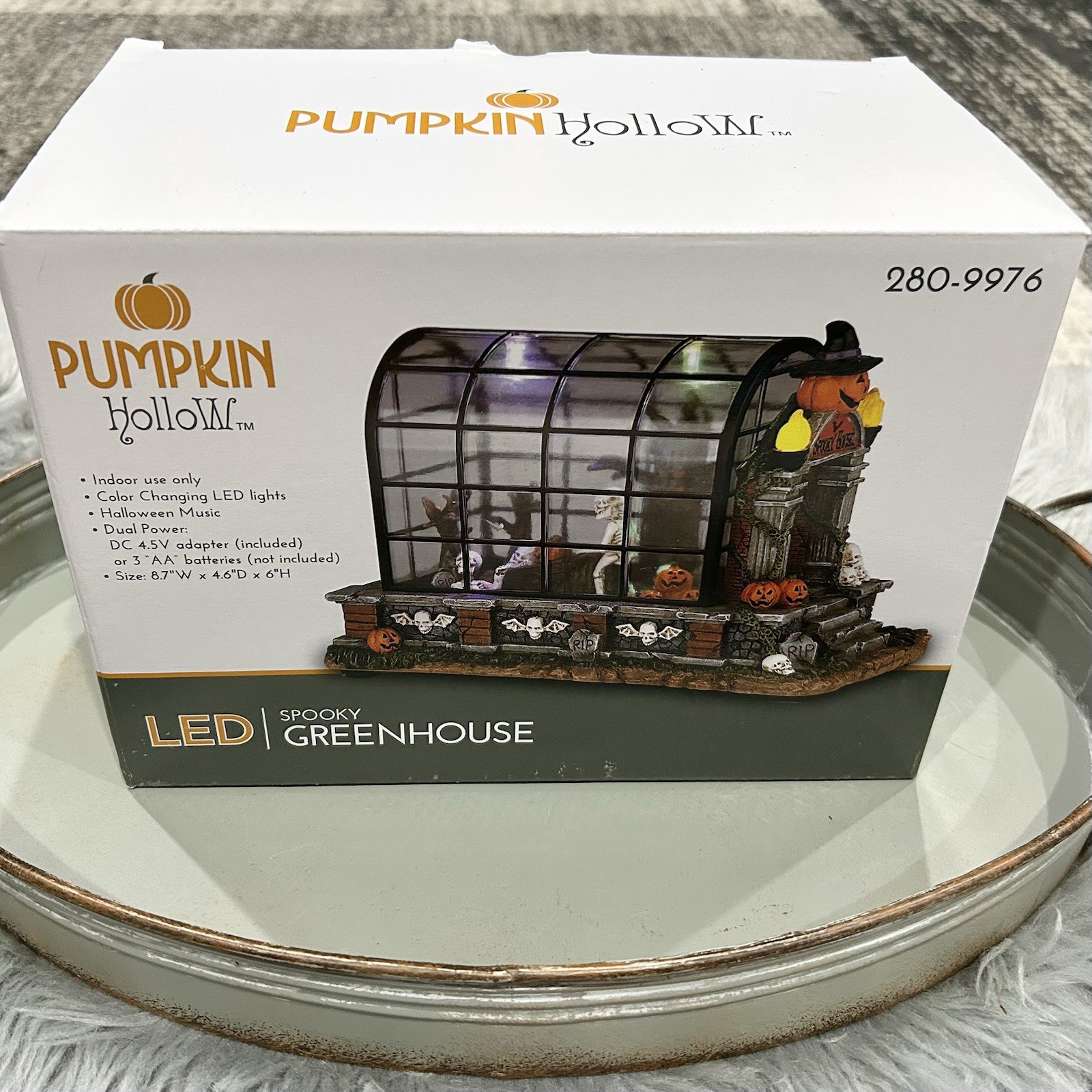 Pumpkin Hollow “Spooky GreenHouse” LED Color Changing & Musical Village Building