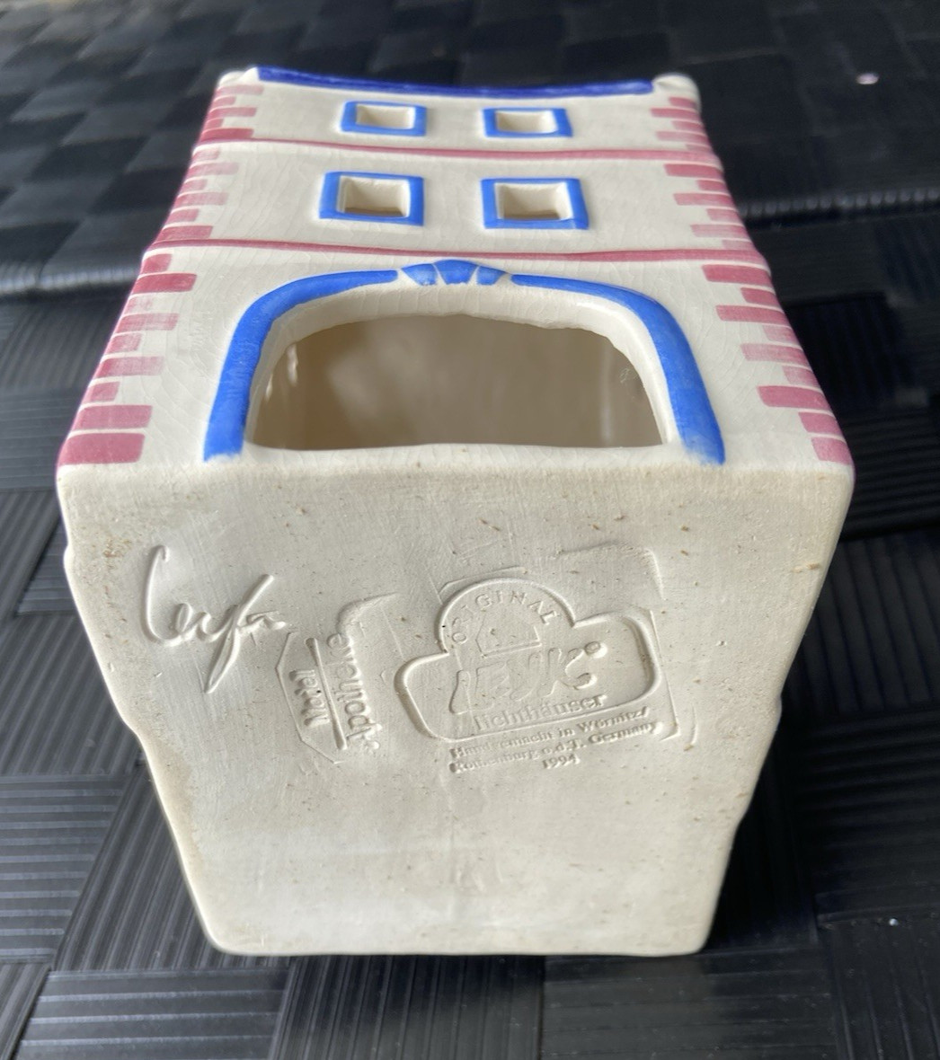 1994 Ursula Leyk Lichthaus German Tea Light Holder~Apotheke Shop w/Oriel Window
