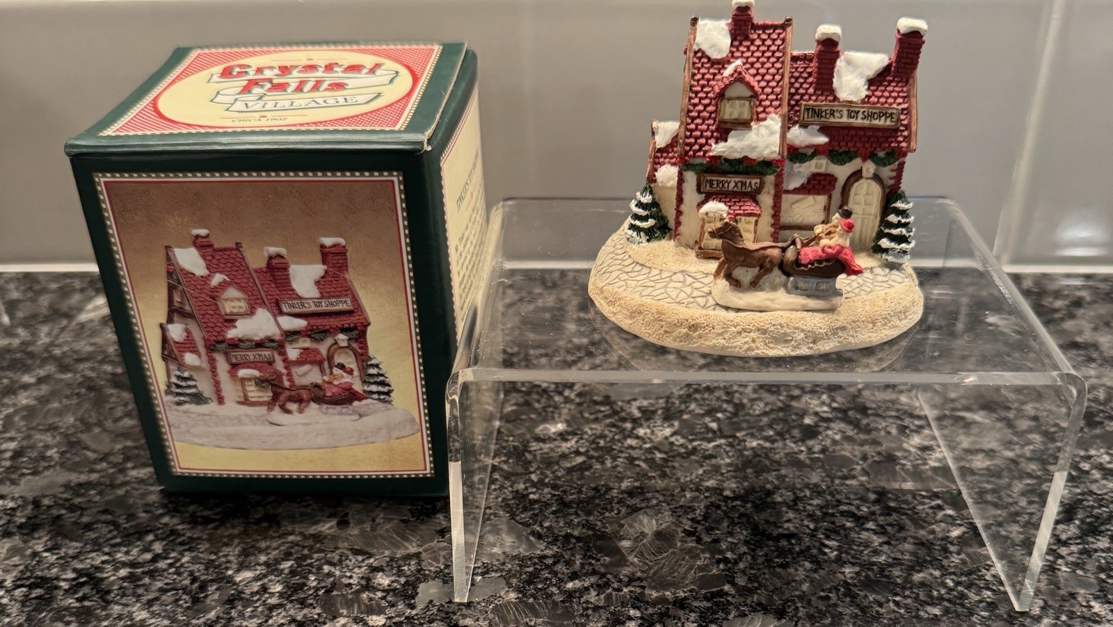 VTG 90s Crystal Falls Village Tinkers Toy Shoppe 84236 Christmas 1992 Figurine