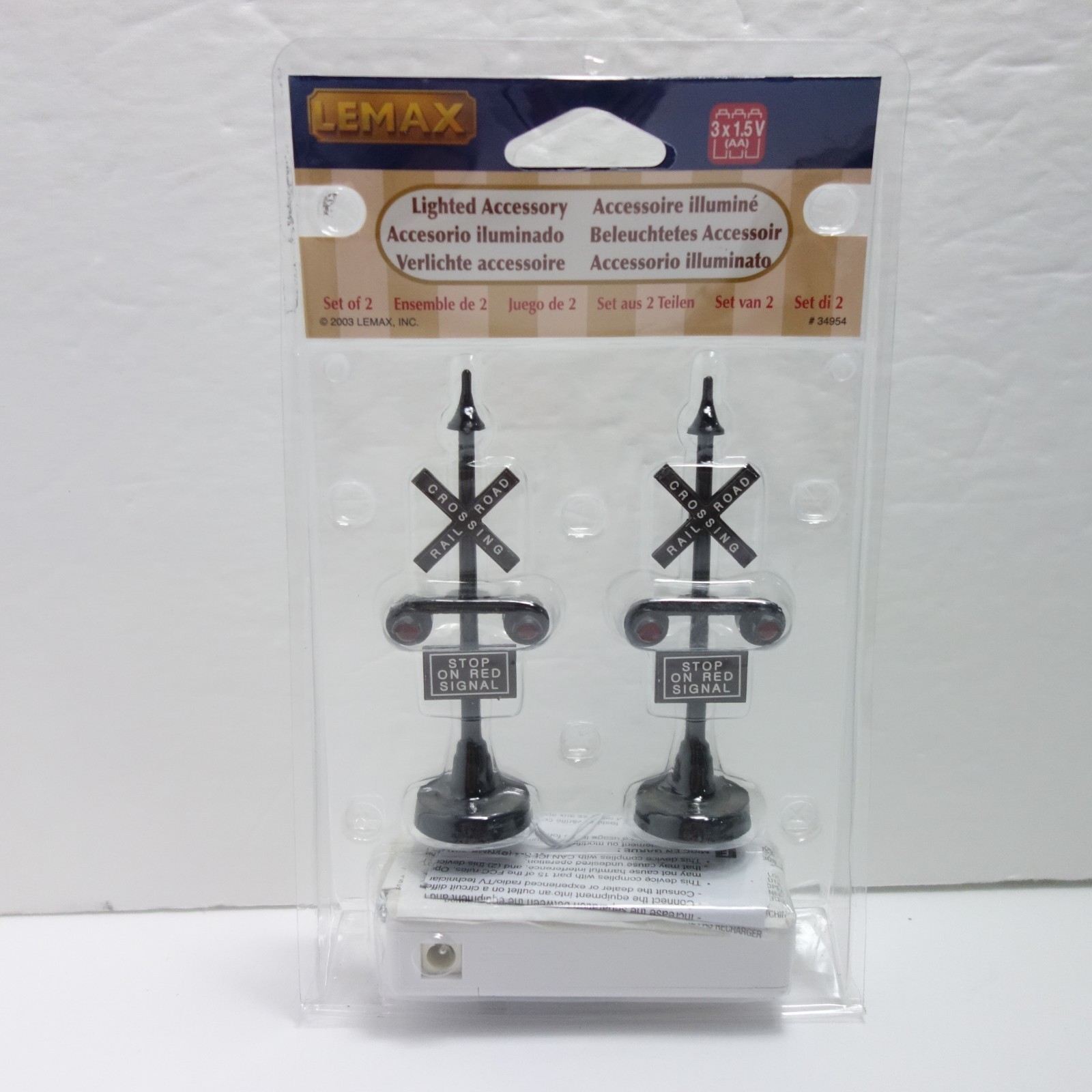 Lemax Railroad Train Crossing Signals Lights Lighted Accessory New in Package
