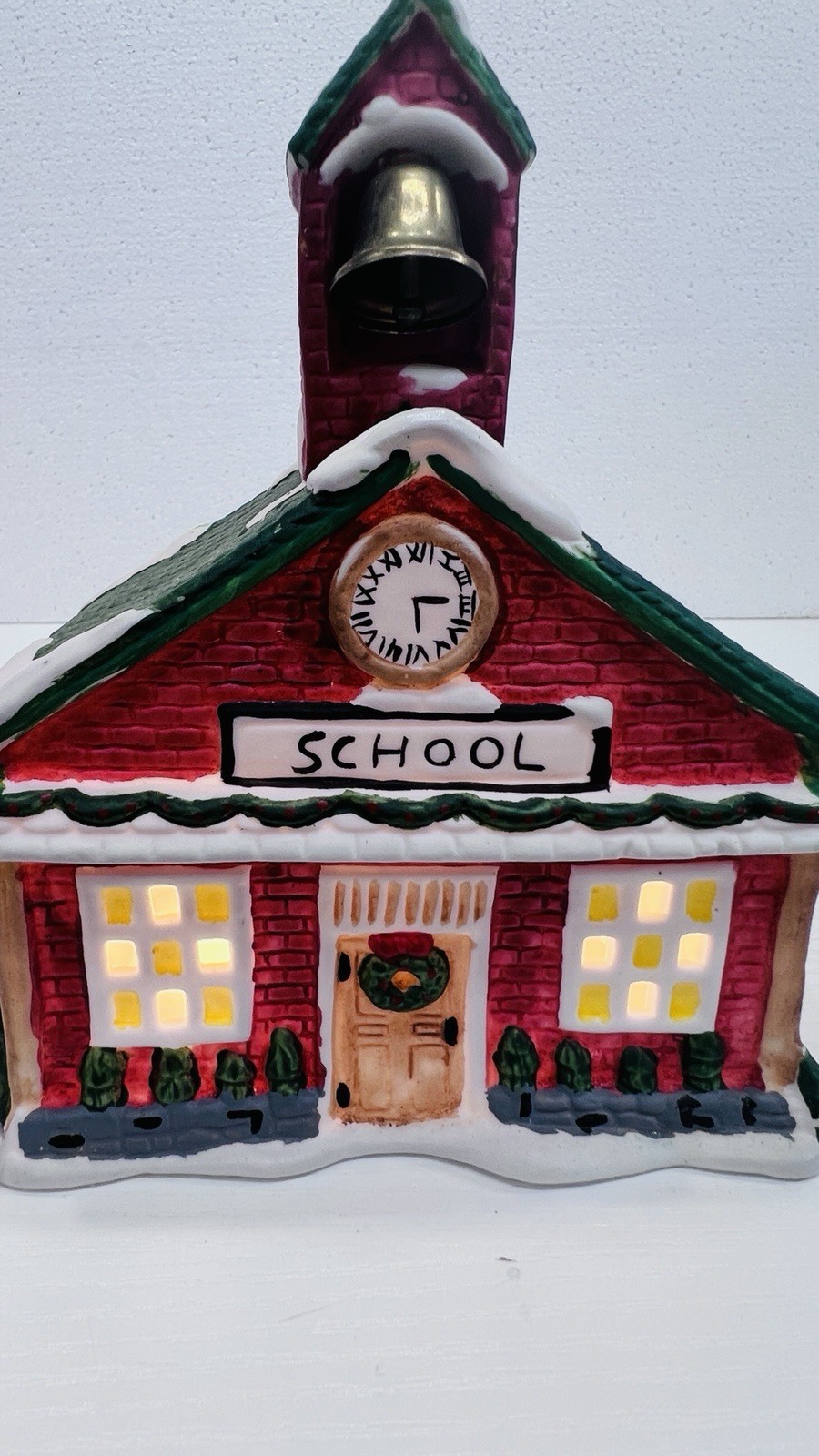 Hand Painted Porcelain Lighted House 1991 Vintage Caldor With Box