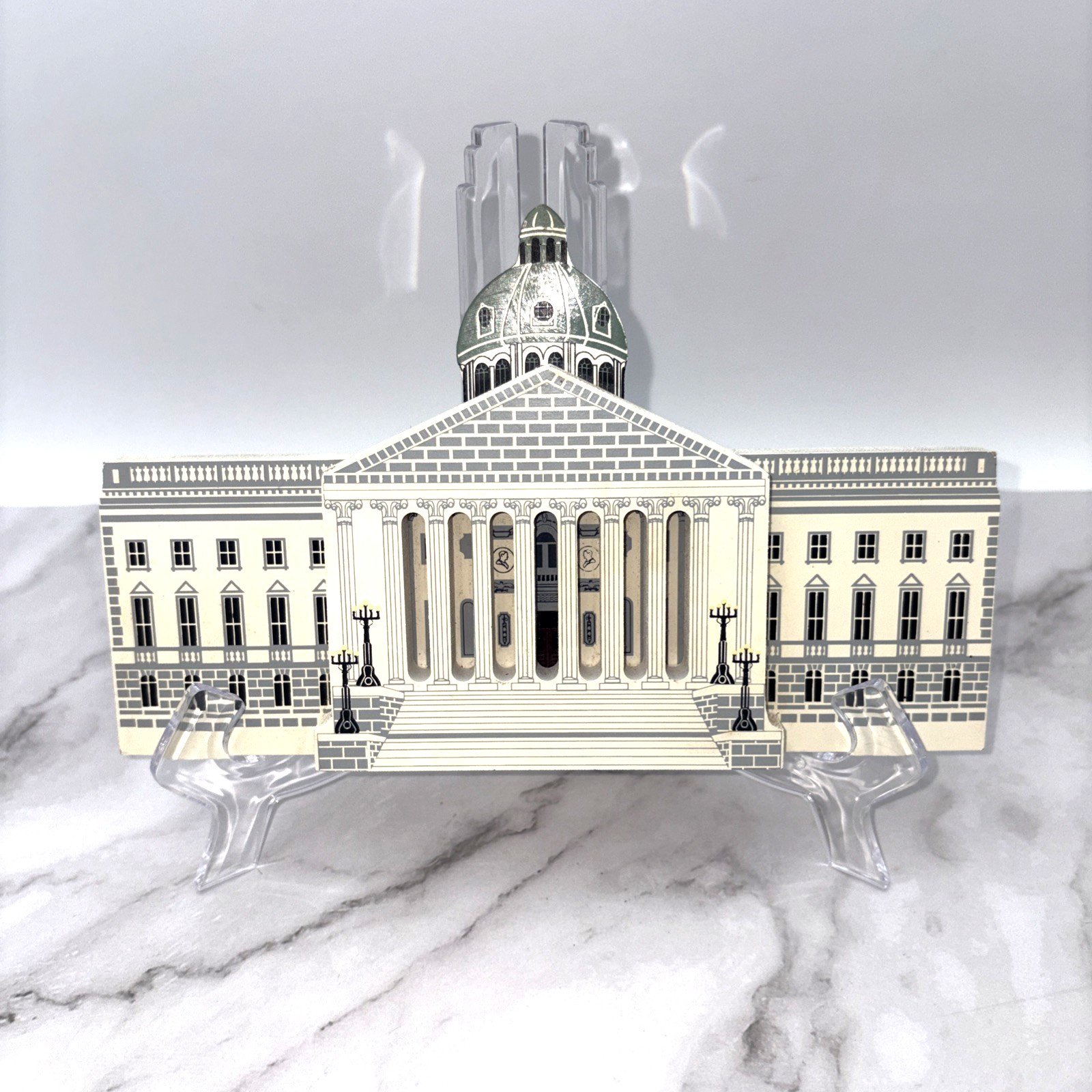 Sheila House SC State Capitol Columbia 1991 Signed Painted Wood Display