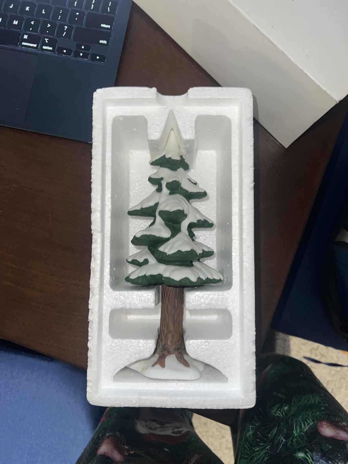 Herritage village collection Large handpainted procelain pine tree (2 AVAILABLE)
