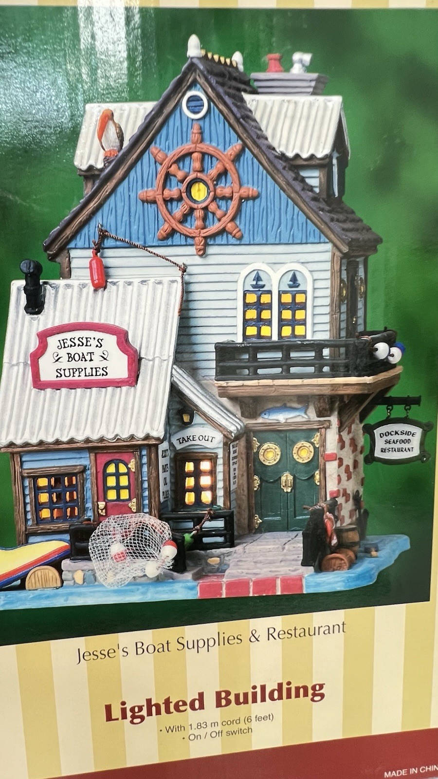 Lemax Plymouth Corners “Jesse’s Boat Supplies & Restaurant” 85698 RARE & NEW !