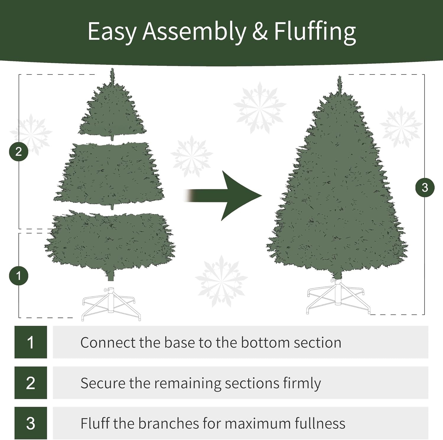 Puleo International 7.5ft Pre-Lit Aspen Fir Artificial Christmas Tree Green