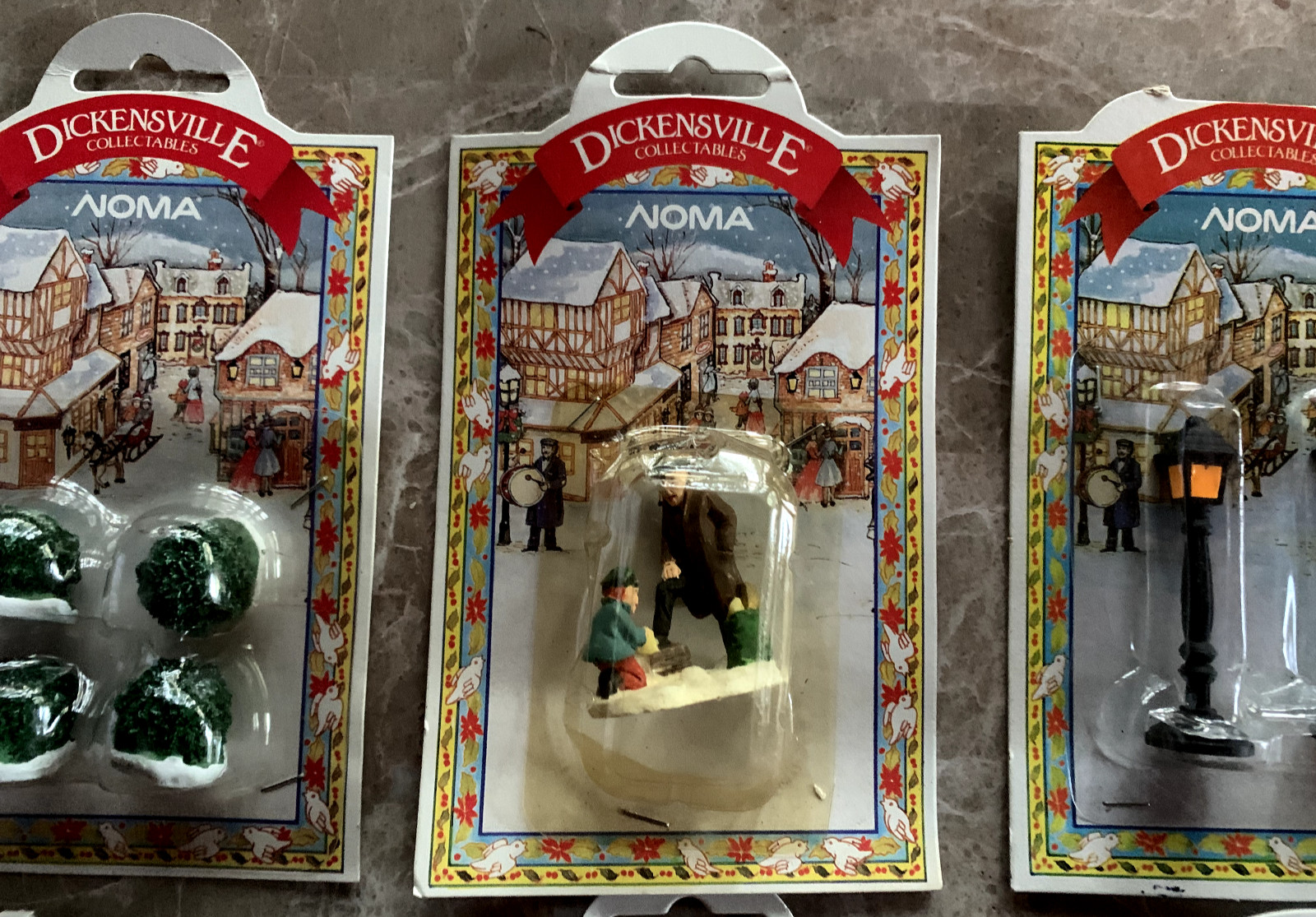 Dickensville Collectibles NOMA Christmas Village Miniature Figurines Lot of 9