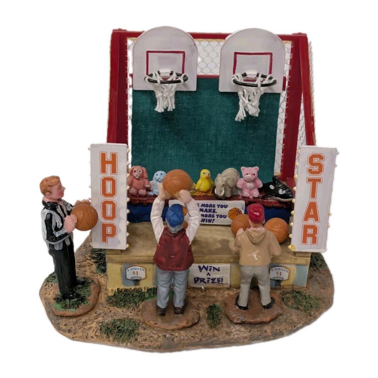 Lemax 2008 Hoop Star Village Collection Carnival Game Table Basketball