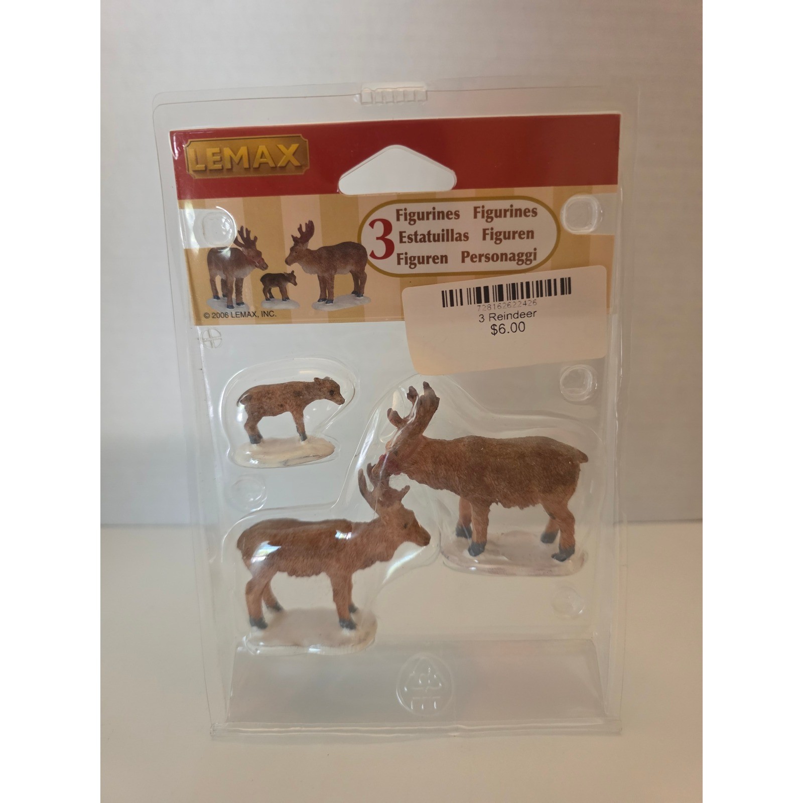 Lemax Village Collection 3 Reindeer Figurines Set 62242 Christmas Village Decor
