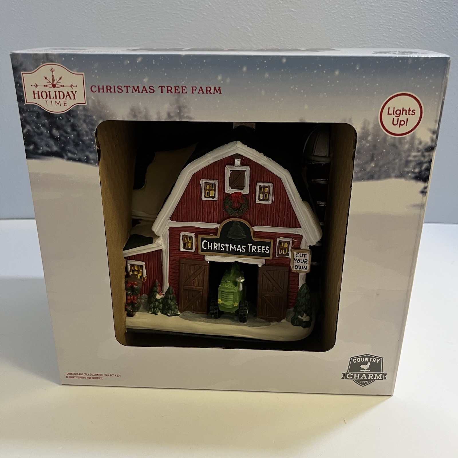 Holiday Time 2025 Christmas Tree Farm Country Lights Up Country Charm 8″ Tall