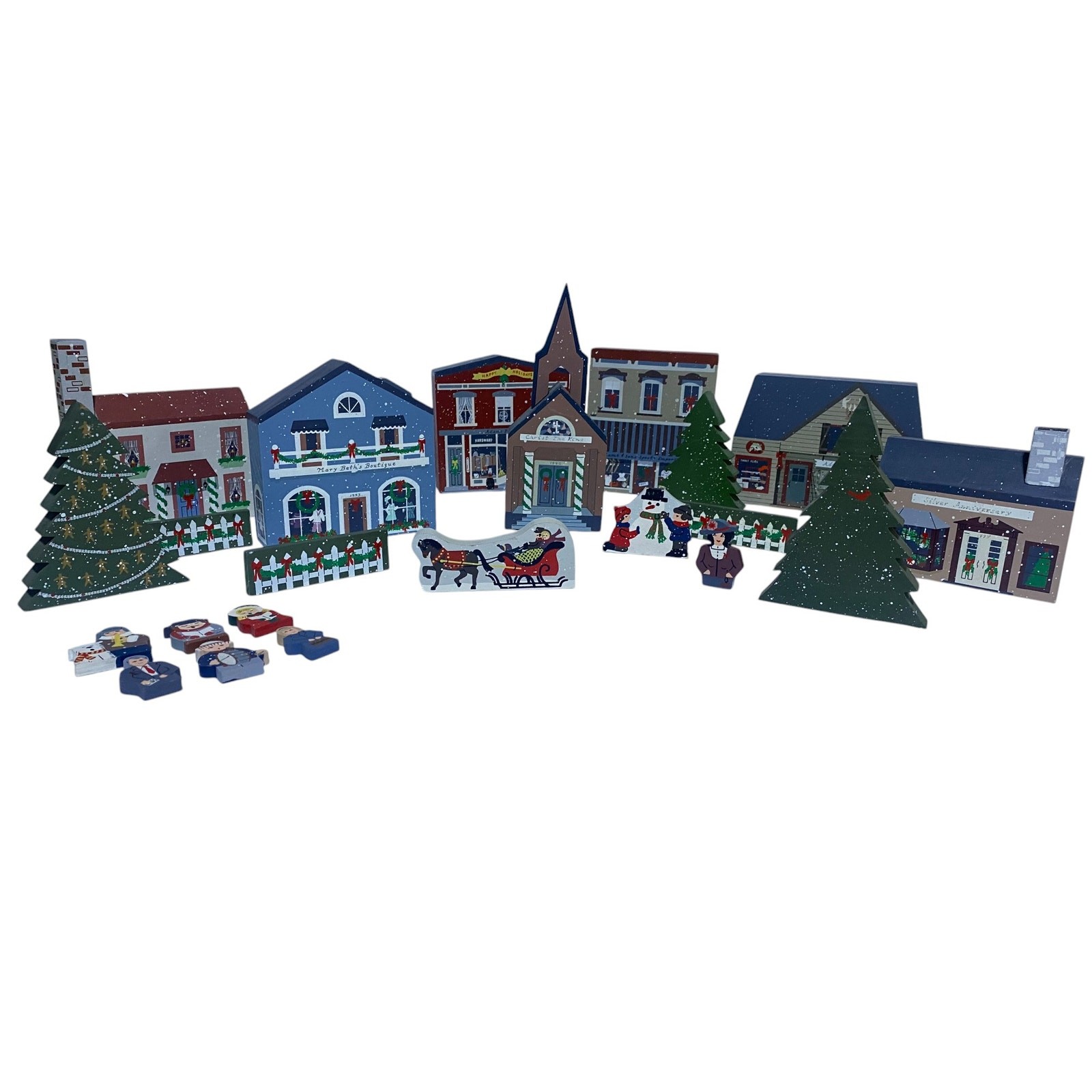 Noblesville Indiana Town Square Village Wood Collection Lot 23 Pieces
