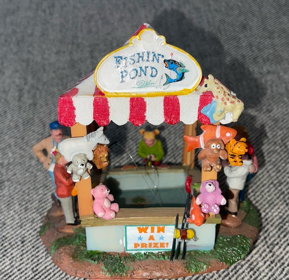 Lemax FISHIN’ POND Fishing Carnival Fair Circus Table Accent – #83685