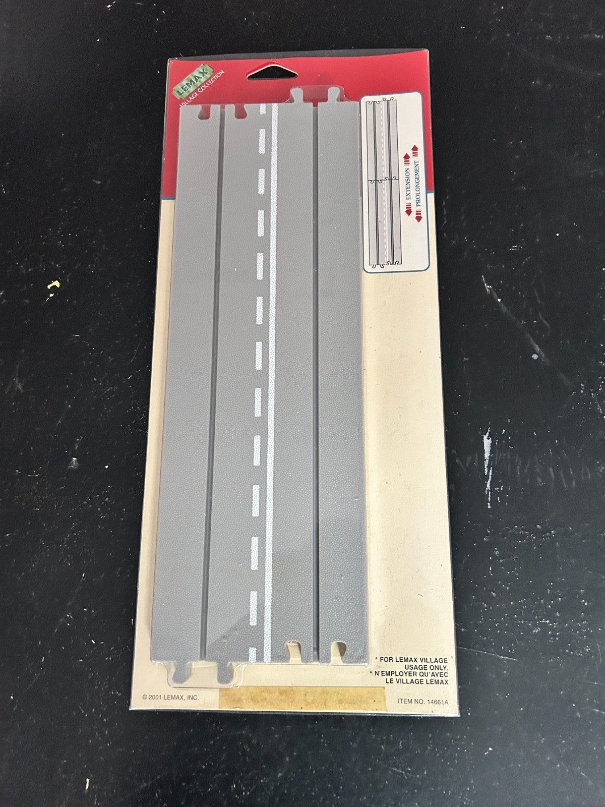 Lemax Classic Car Set Road Extensions, straight #14661, dashed/stripe, set of 2