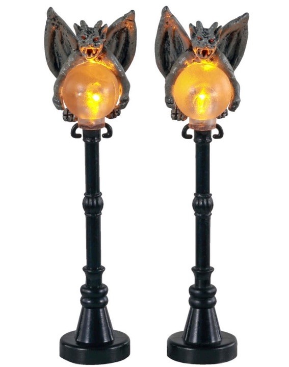 Lemax Gargoyle Lamps Halloween Village SPOOKY TOWN Carnival Lighting