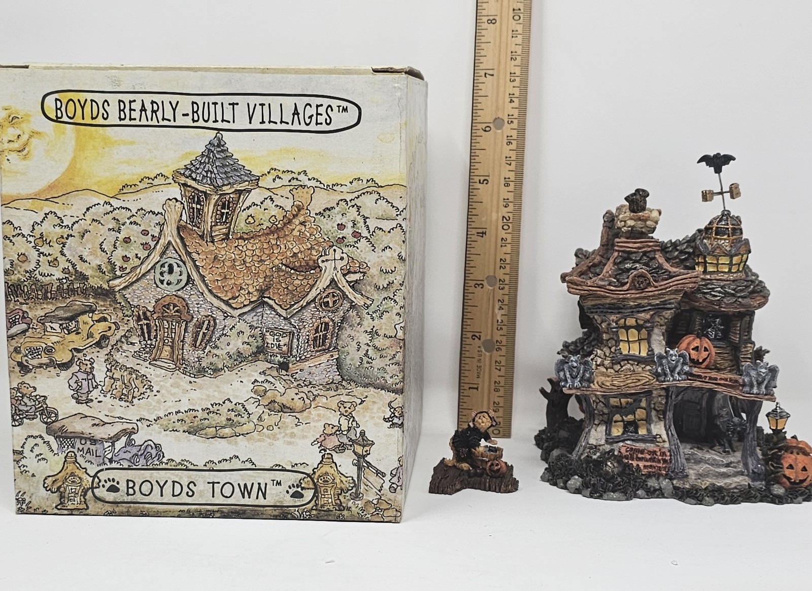 Punky Boobear’s Haunted Halloween House 19012 Boyds Bearly Built Village In Box