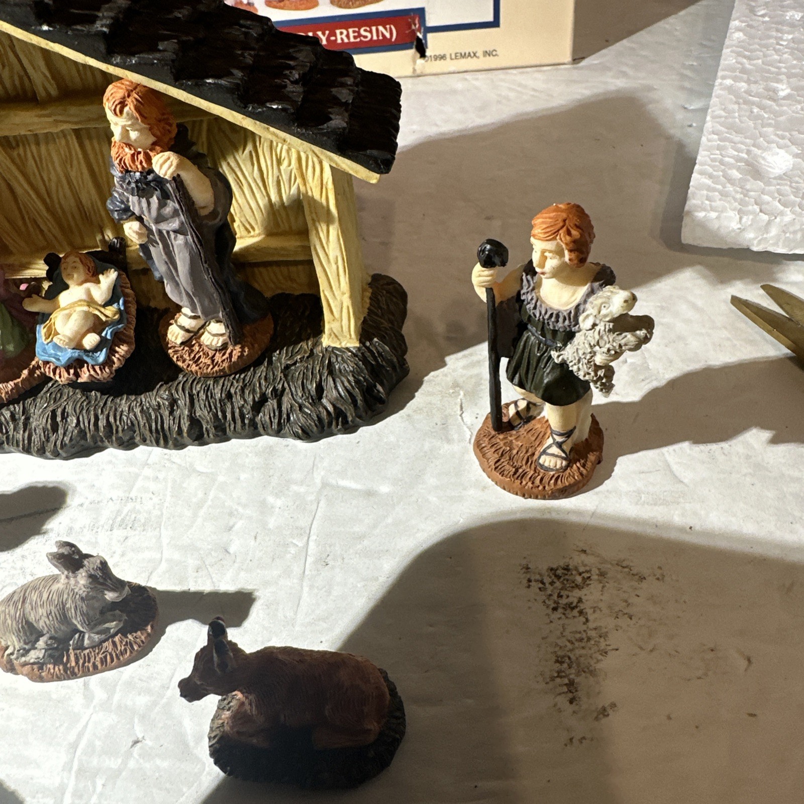 Hearthside Village LEMAX Nativity Set 11 Pc Poly-Resin 1996 Complete in box