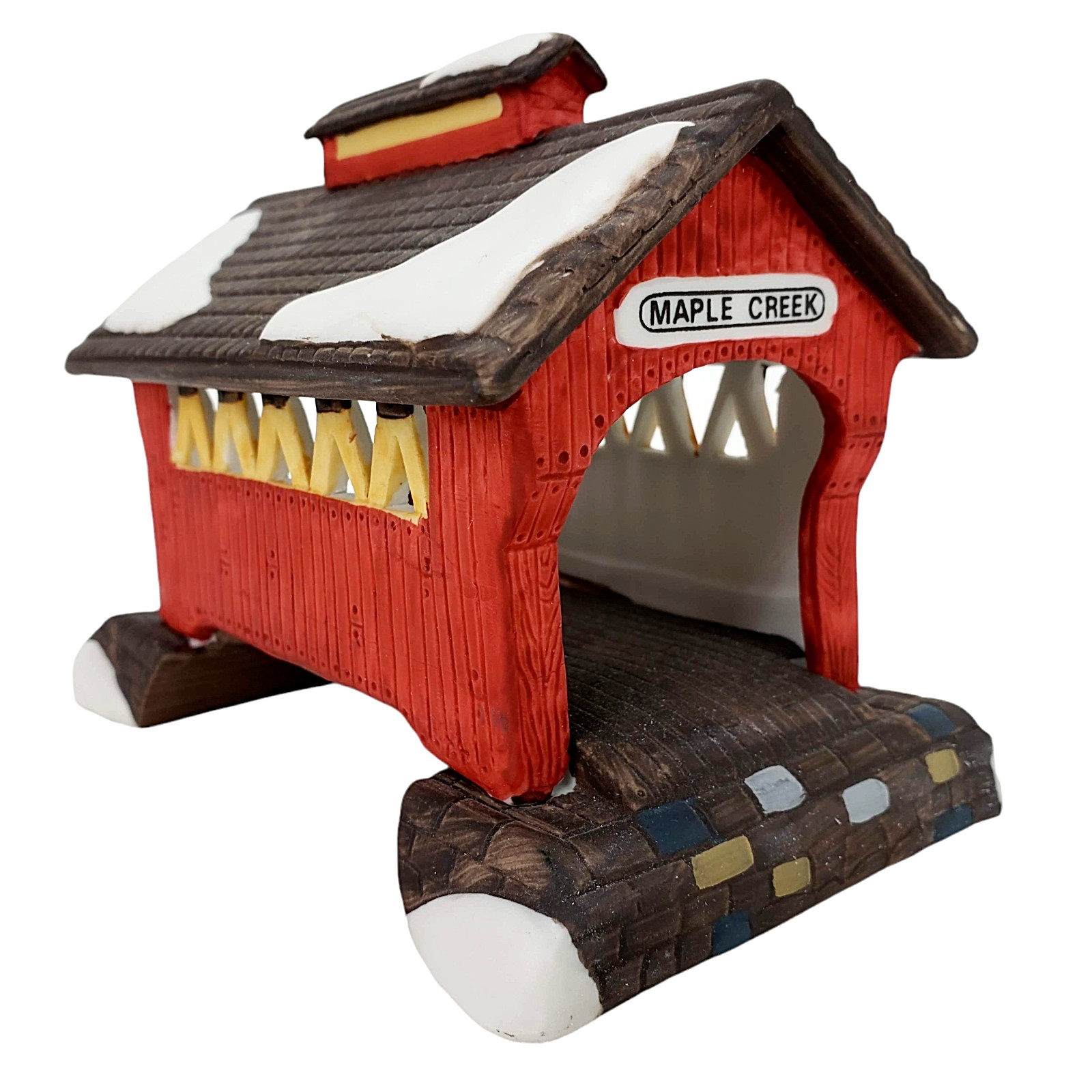 Department 56 Heritage Village “Red Covered Bridge” #5987-0 1 Vintage 1988