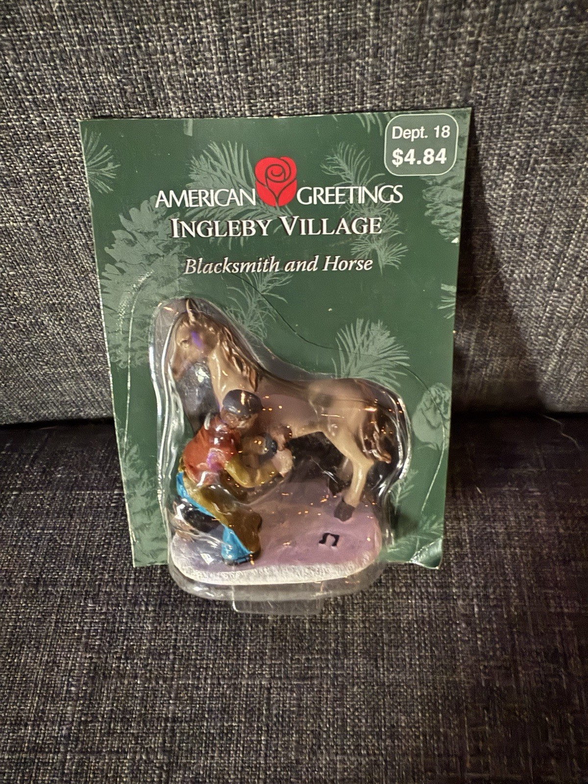 American Greetings Ingleby Village Blacksmith And Horse #00122 Nails Horse Shoe