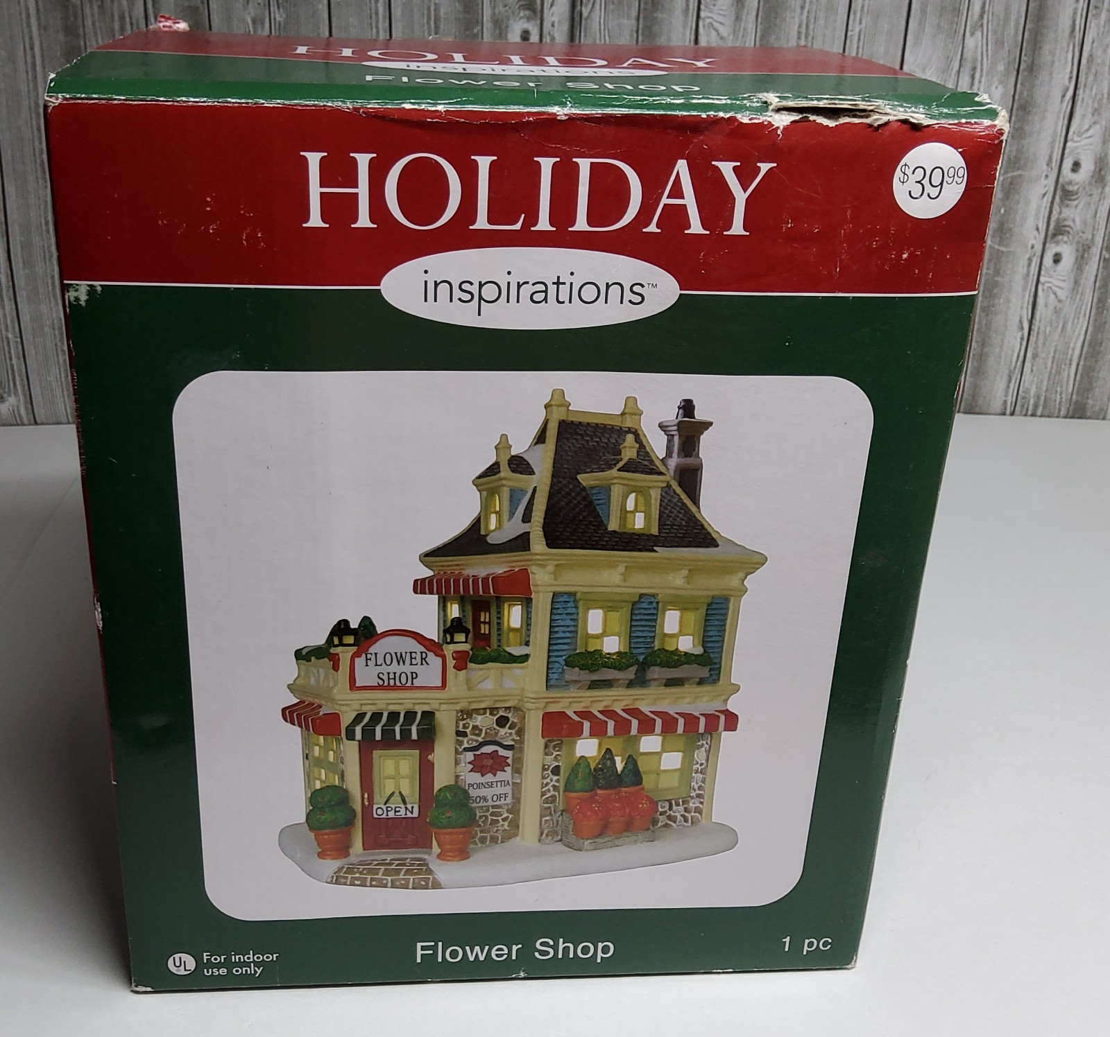 HOLIDAY INSPIRATIONS LIGHTUP ” FLOWER SHOP” VILLAGE HOUSE YEAR 2011