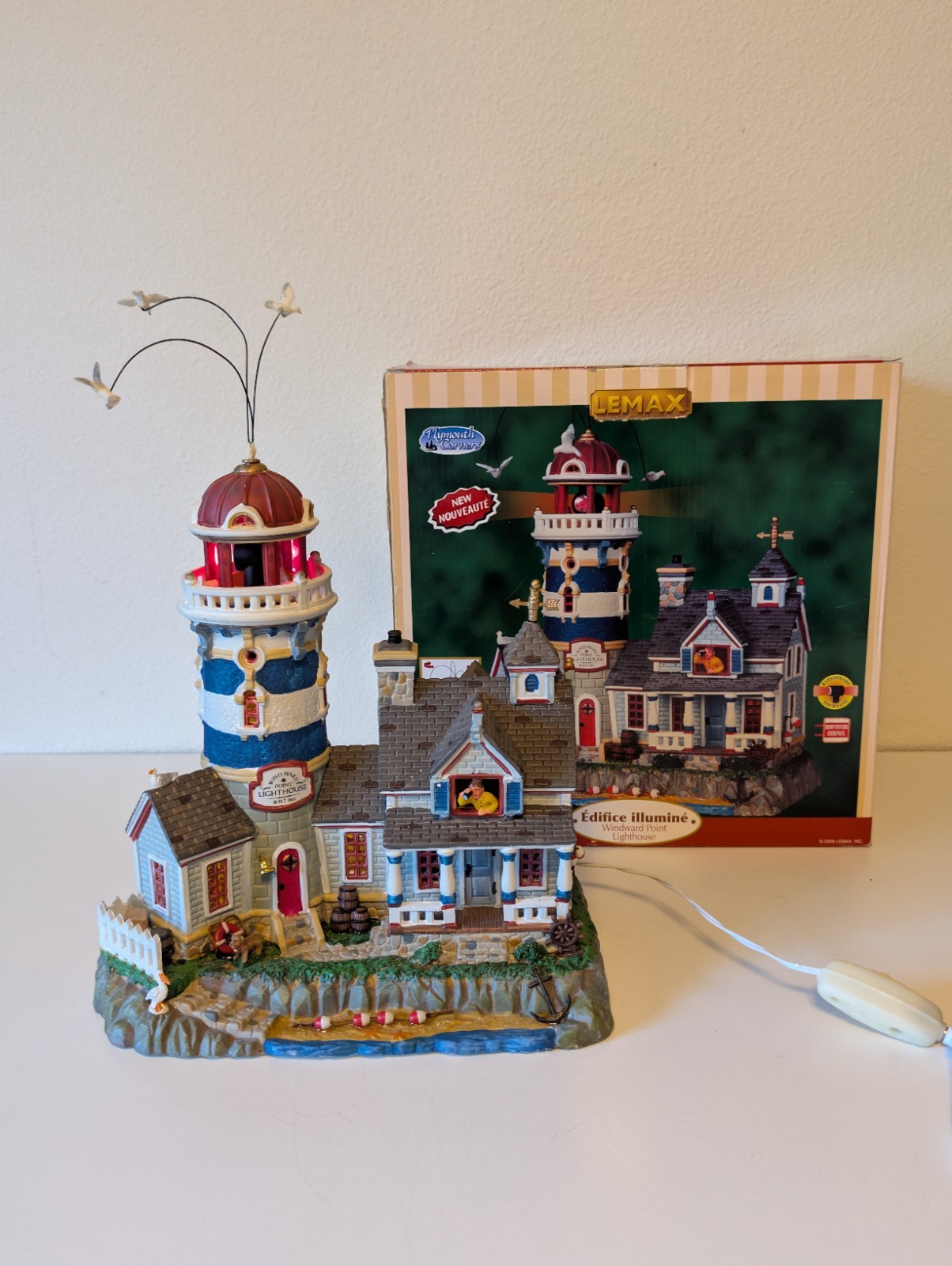 Lemax Village Collection 2009 Windward Point Lighthouse Plymouth Corners #95862