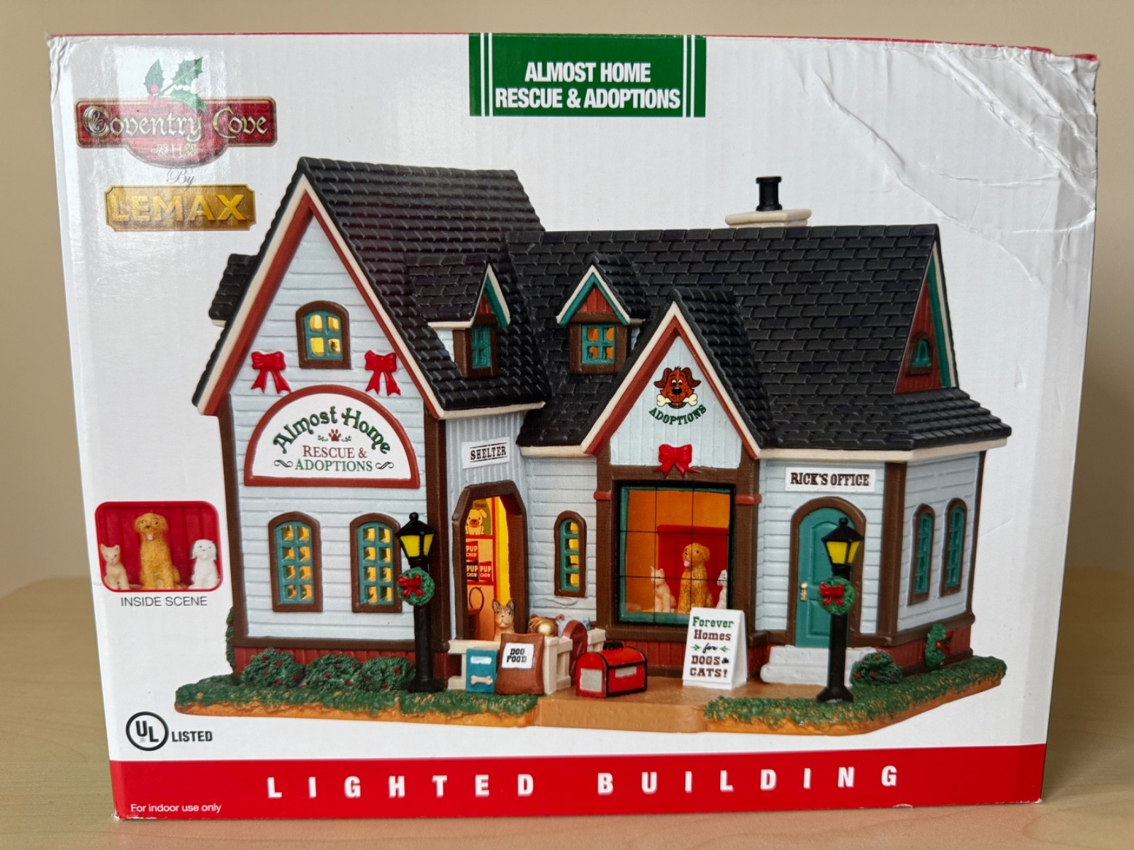 Lemax Coventry Cove Almost Home Rescue & Adoptions Pet Lighted Building Pet