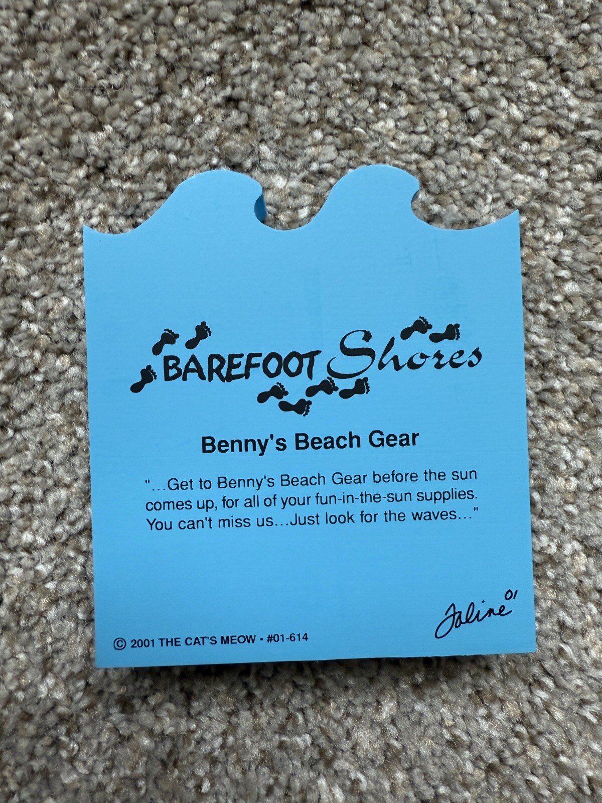 VTG The Cats Meow Village “Benny’s Beach Gear” BAREFOOT SHORES Shelf Sitter