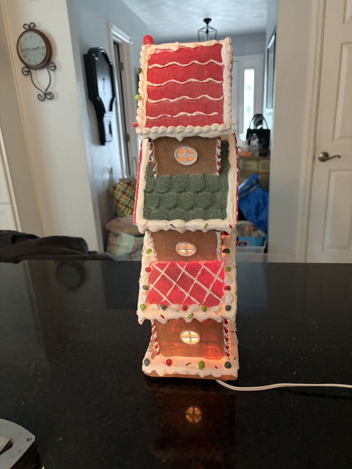 Glitzhome 18.5 Lighted Gingerbread House Christmas Table Decor Plug-In