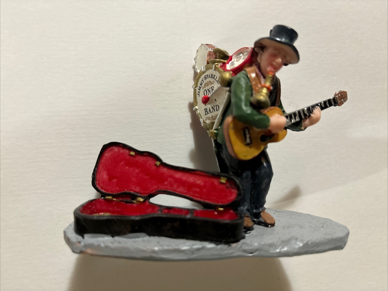 Lemax 2008 One-Man Band Coventry Cove #82505 Drums Classic Acoustic Guitar Coins