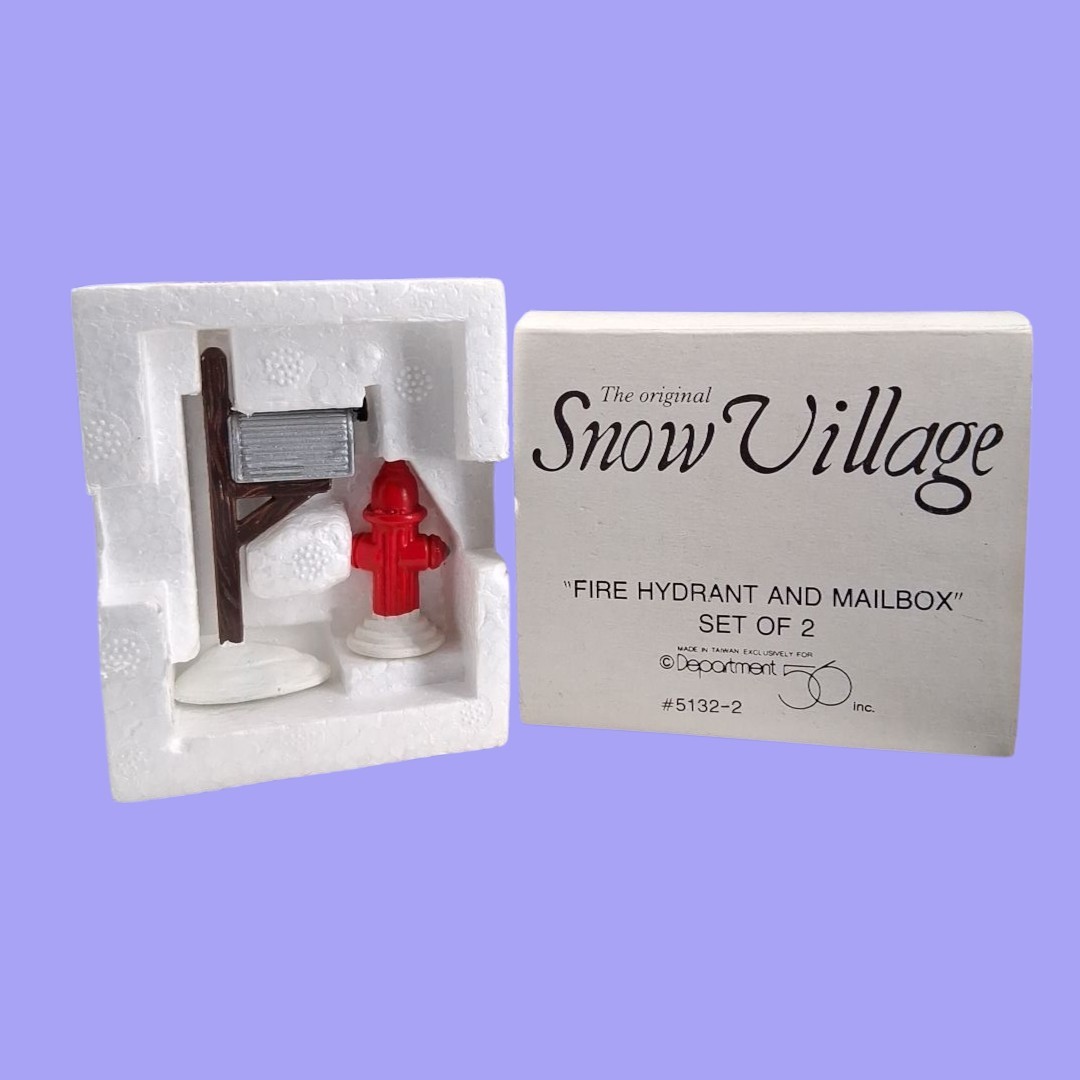 Dept 56 SV Fire Hydrant & Mailbox #5132-2 Set