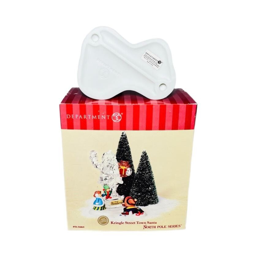 Vtg 2004 NIB Kringle Street Town Santa 56869 North Pole Porcelain 3″ Wx4″ Lx5″ H