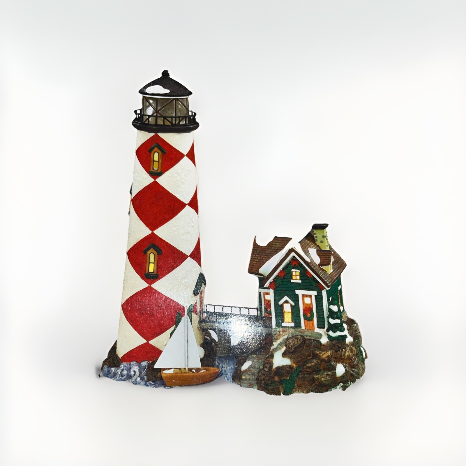 Vintage Santa’s Work Bench Victorian Series – Towering Cliffs Lighthouse 🌊 New