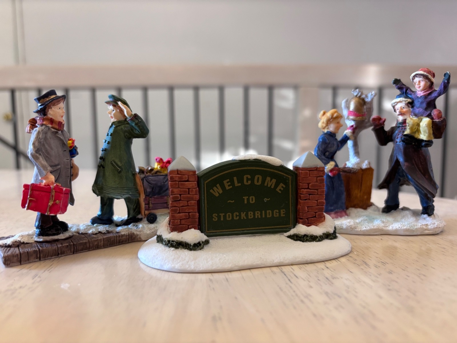 Christmas Village Figurine Lot Lemax Santas Workbench Currier Ives Holiday Time