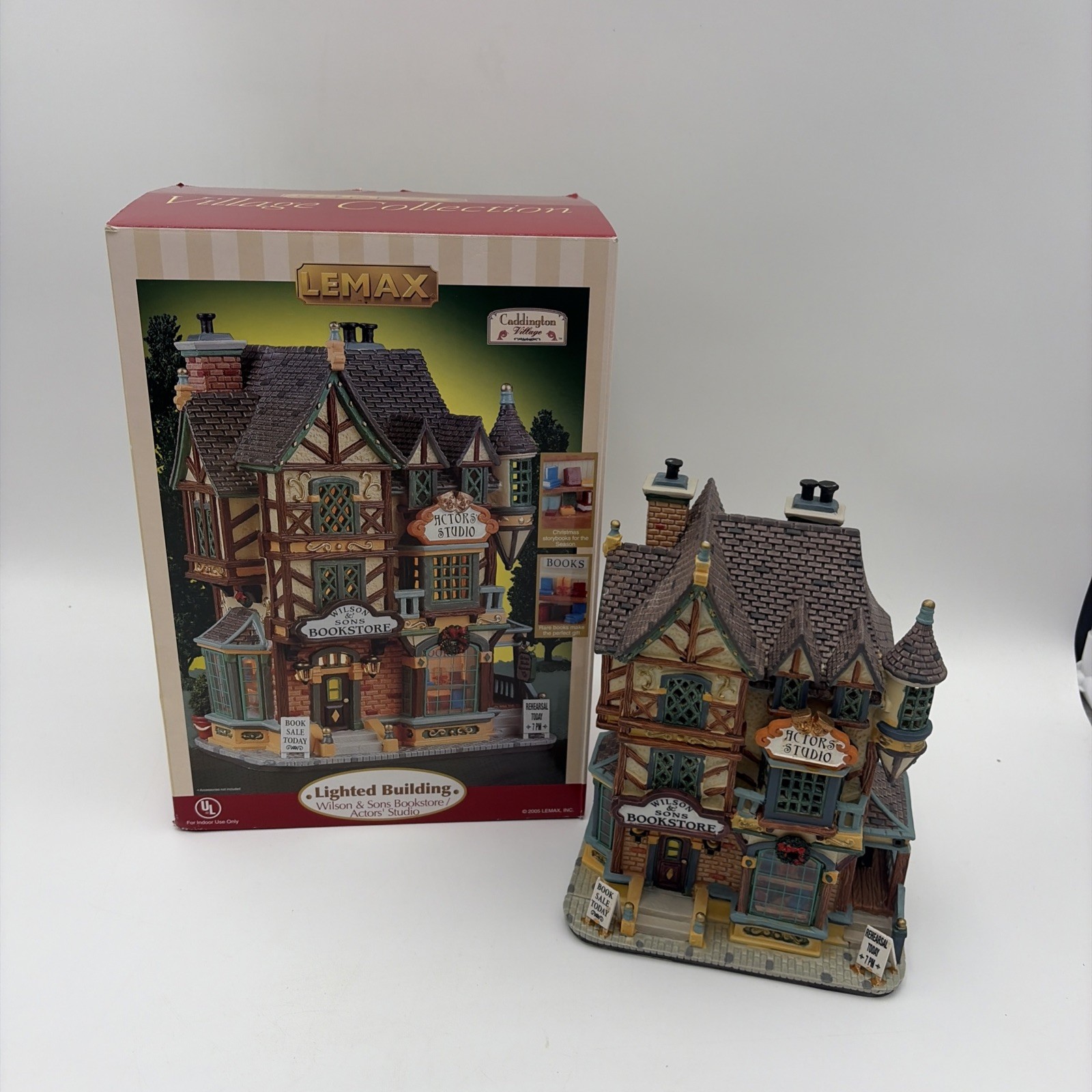 Lemax Caddington Village Wilson & Sons Bookstore Actors Studio Lighted Building