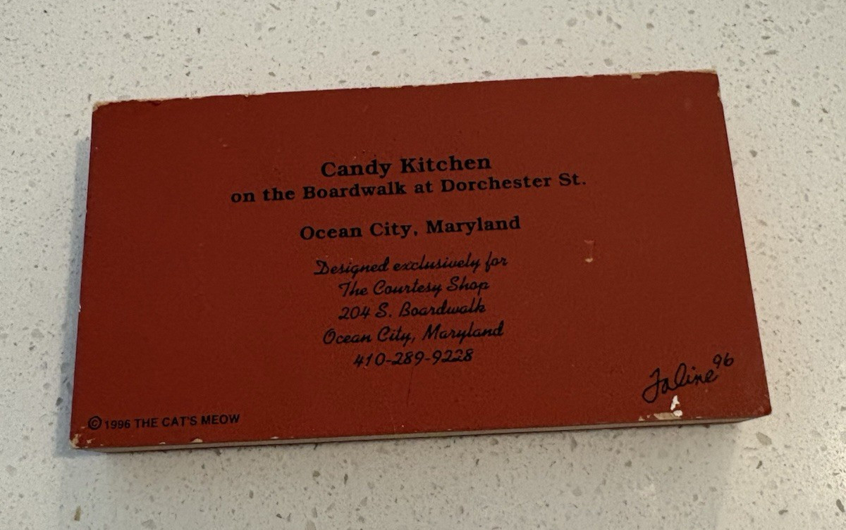 Cat’s Meow Village CANDY KITCHEN Boardwalk Ocean City Maryland Shelf Sitter
